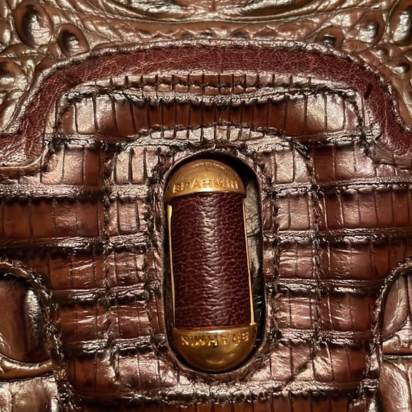 Brahmin Pecan brown leather crossbody shoulder adjustable clutch purse bag - Picture 12 of 12